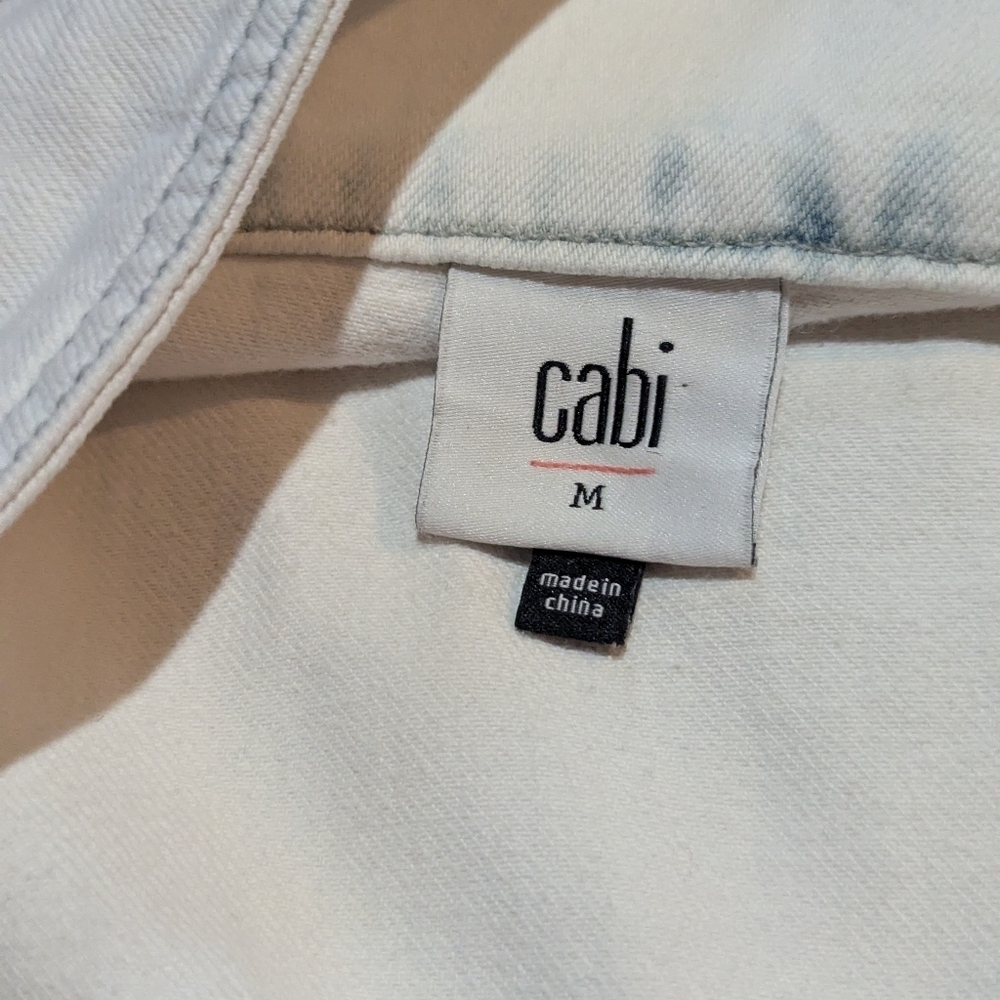 Cabi Bleached Drew Jacket Medium Style 5853 Denim Shacket - Picture 5 of 8